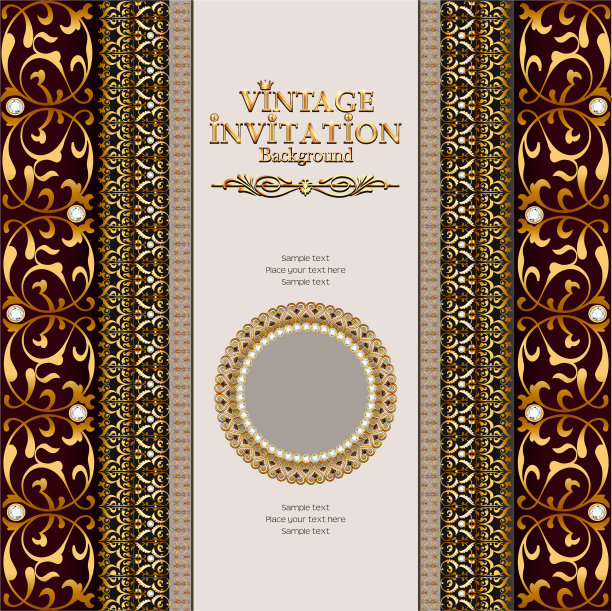 复古邀请背景与希腊装饰图片下载