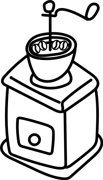 咖啡烤面包机线条风格图标图片下载