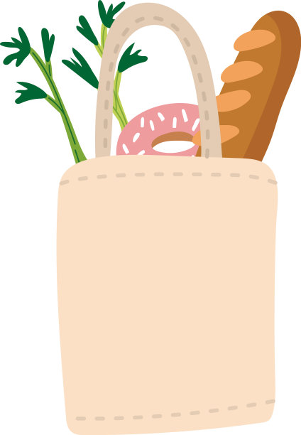 食品杂货袋自由形式风格图片下载