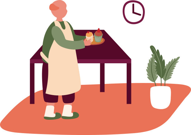 老人在家做纸杯蛋糕免费活动图片下载