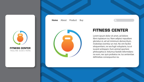 健身图标和符号与移动应用程序和着陆页向量图片下载