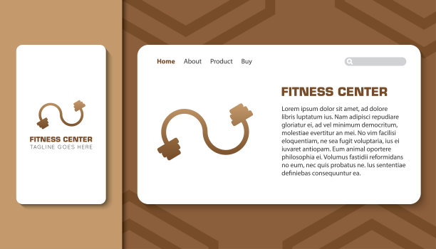 健身图标和符号与移动应用程序和着陆页向量图片下载