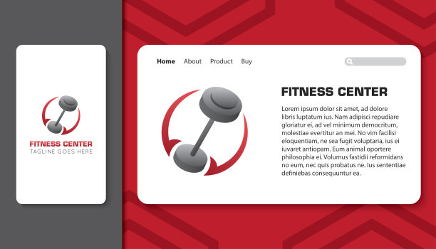 健身图标和符号与移动应用程序和着陆页向量图片下载