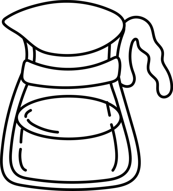 咖啡在茶壶饮料线条风格图标图片下载
