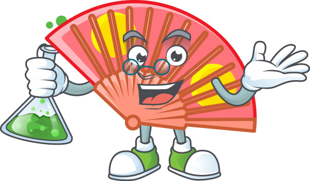 聪明的教授中国折扇配眼镜图片下载