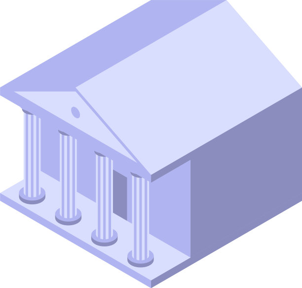 法院建筑图标等距风格图片下载