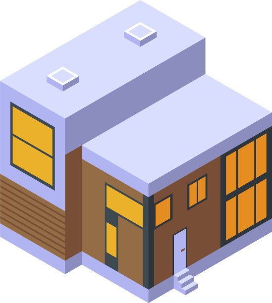 夏季别墅图标等距风格图片下载