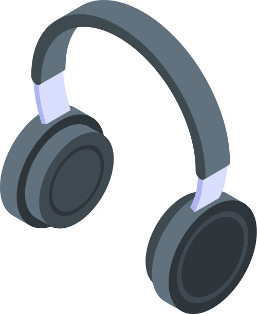 DJ耳机图标等距风格图片下载