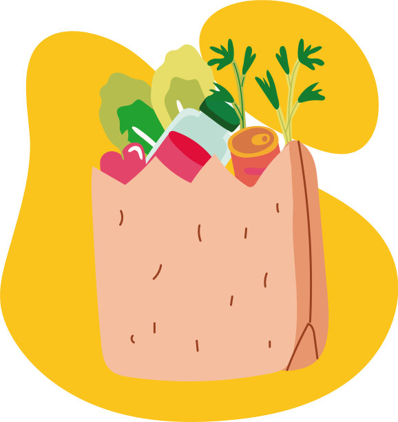 杂货在纸袋块式图片下载