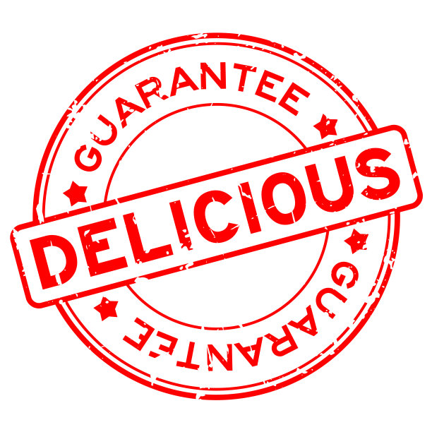 垃圾红色美味保证字圆形橡胶印章上的白色背景图片下载