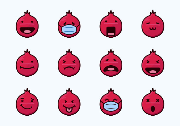 红石榴表情集合图片下载