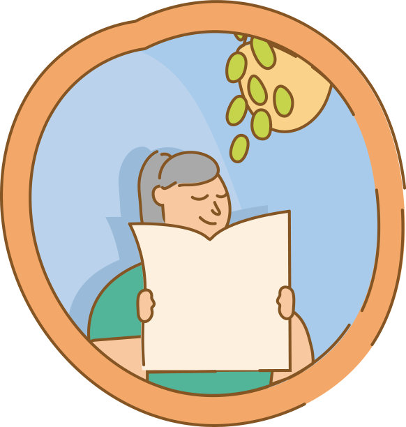 在公寓窗户里看报纸的女人图片下载