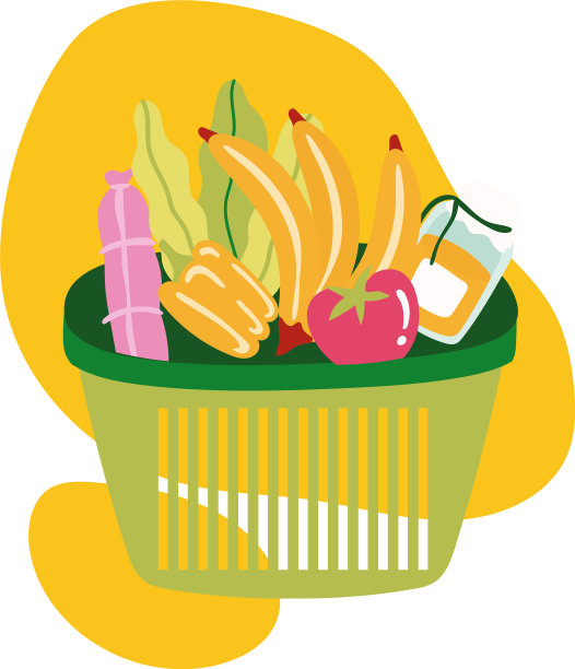 食品杂货塑料篮块式图片下载