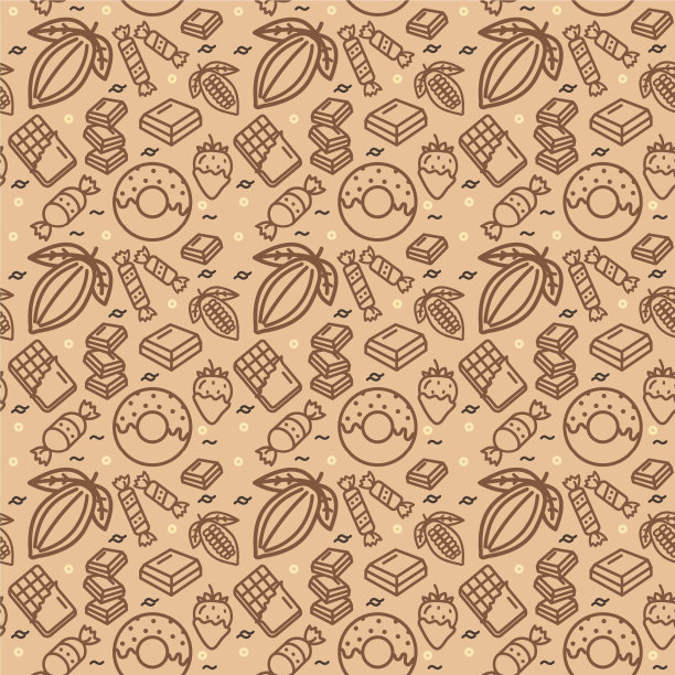 巧克力糖果标志无缝图案背景图片下载