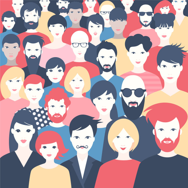 把人聚集成一大群不同的人图片下载