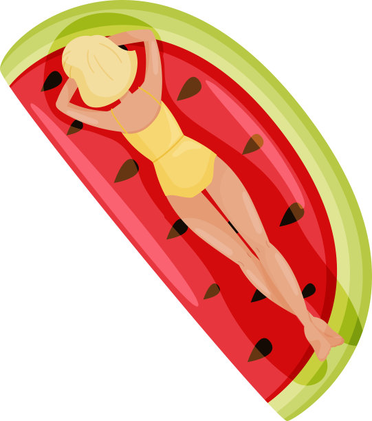 女人的角色漂浮在橡胶充气筏上图片下载