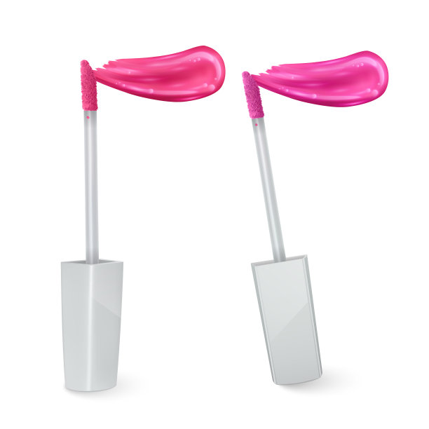 液体口红粉色唇彩刷图片下载