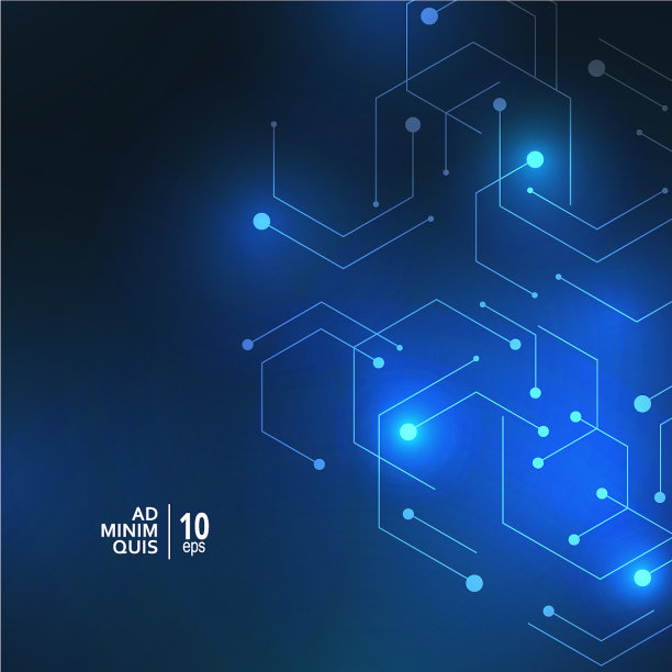 抽象辉光连接形状在深蓝色图片下载
