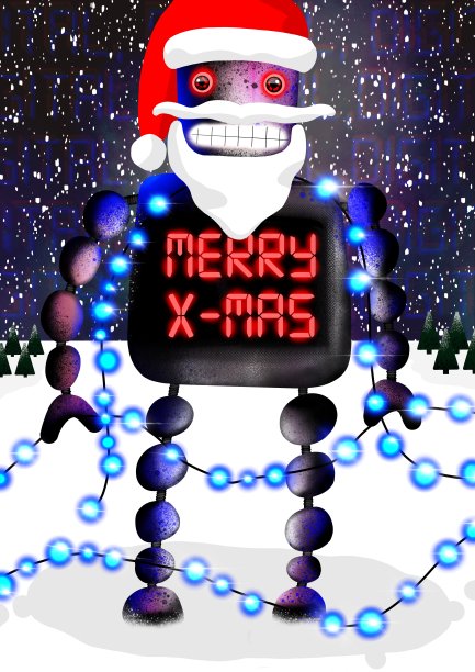 机器人圣诞老人数码圣诞图片下载