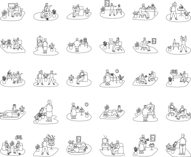 老年人在家庭场景中练习活动图片下载