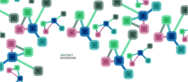 抽象的正方形网点连接方式图片下载