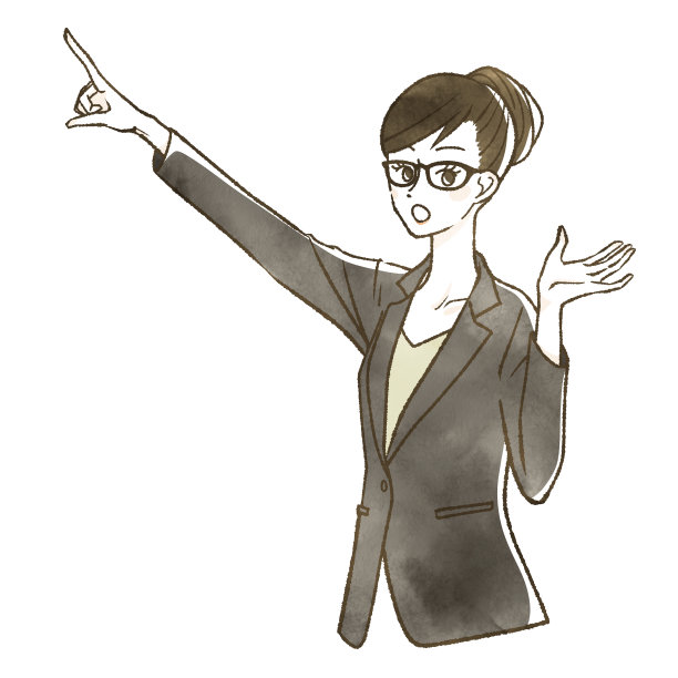 一个穿西装的女人用食指指着我图片下载