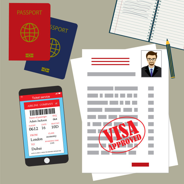 签证批准的空白或工作许可护照和图片下载