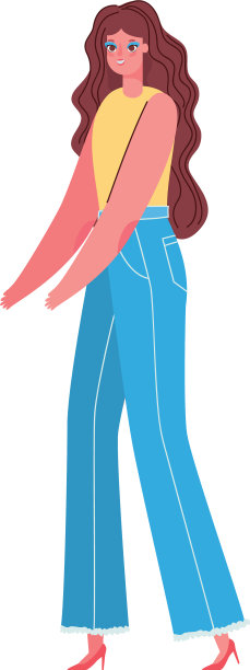 孤立的头像女人卡通休闲服装图片下载