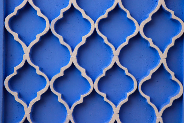 阿拉伯设计模式与蓝色背景图片下载