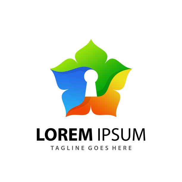 抽象色彩的关键家叶标志设计图片下载