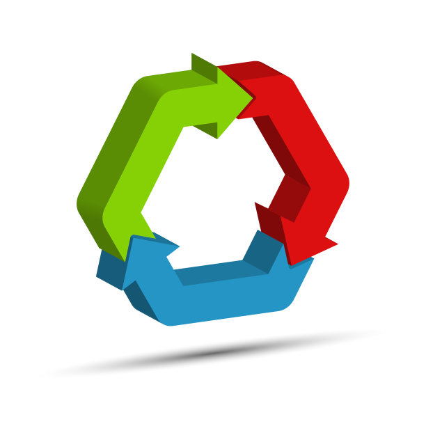 三圈彩色三维箭头图片下载
