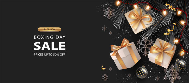 圣诞快乐，新年快乐，现实主义横幅图片下载