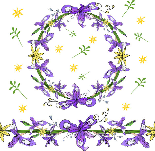 一个花环和不同的树枝图片下载