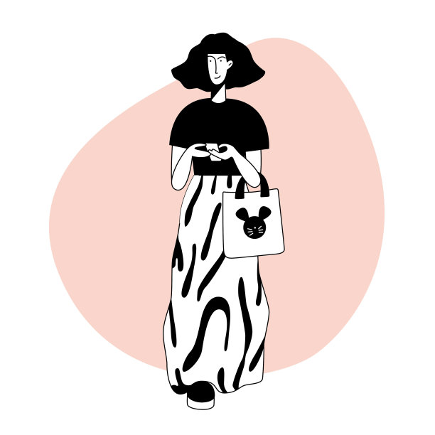 单身年轻女孩角色设计朋友卡，派对邀请，海报页，t恤印花等。图片下载