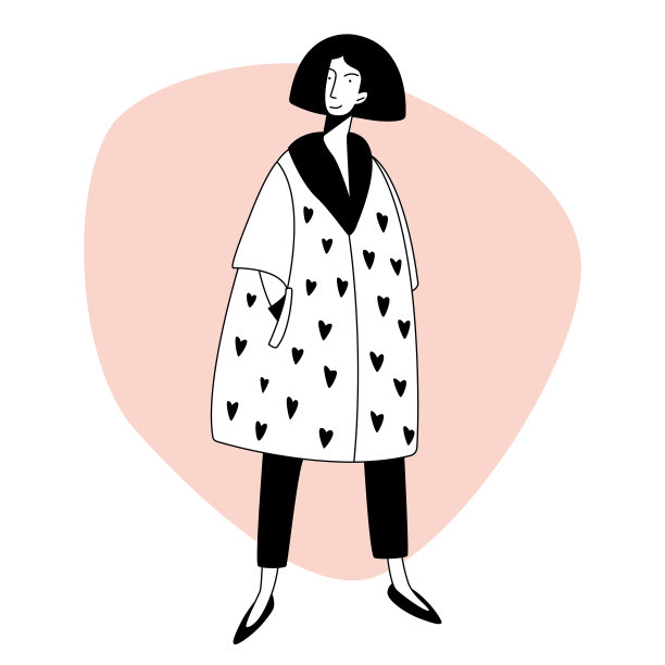 单身年轻女孩角色设计朋友卡，派对邀请，海报页，t恤印花等。图片下载