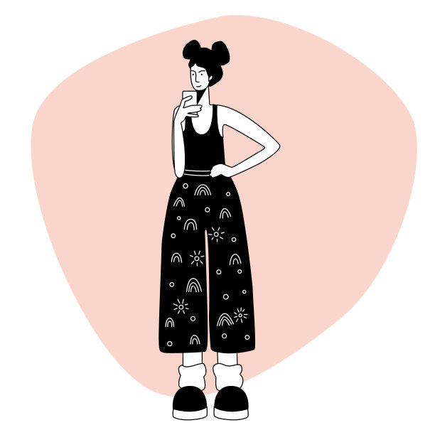 单身年轻女孩角色设计朋友卡，派对邀请，海报页，t恤印花等。图片下载