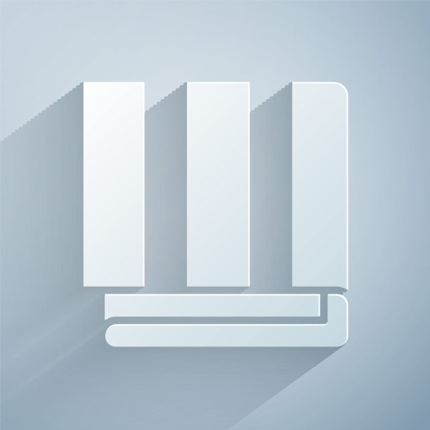 剪纸毛巾堆栈图标孤立在灰色背景。纸艺术风格。矢量图图片下载