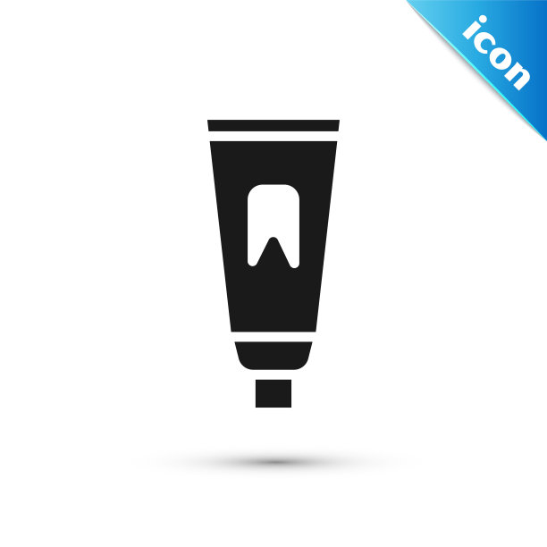 灰色牙膏管图标隔离在白色背景。矢量图图片下载