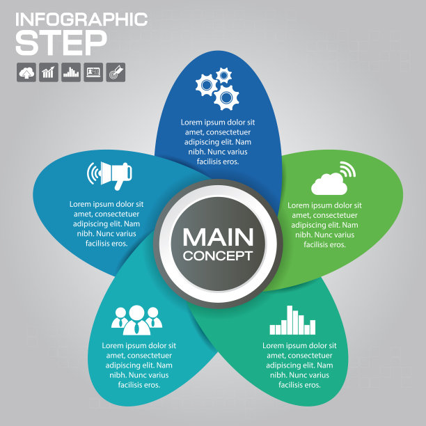 5步信息图表设计元素为您图片下载