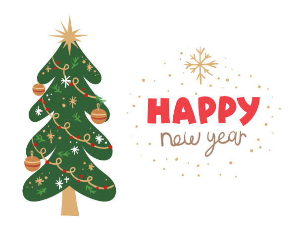 圣诞树矢量插图。素材图片