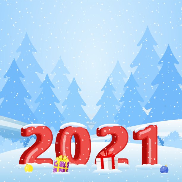 圣诞景观背景有雪和树图片下载