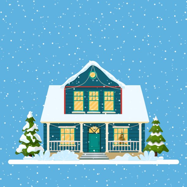 为新年前夜装饰建筑图片下载