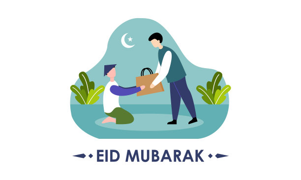 穆斯林男子捐赠食物给穷人图片下载