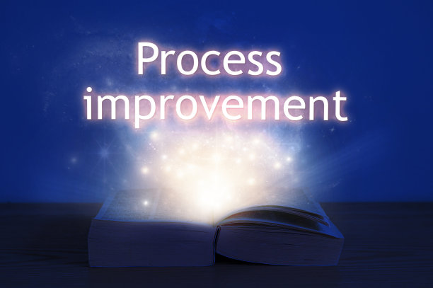 打开书与工艺改进题词。光来自开卷与文字的过程改进。图片下载