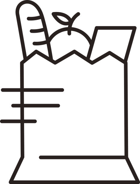 食品杂货在纸袋送达服务路线风格图片下载