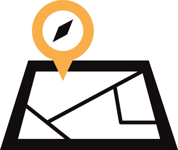 针指针与指南针在纸地图线风格图片下载