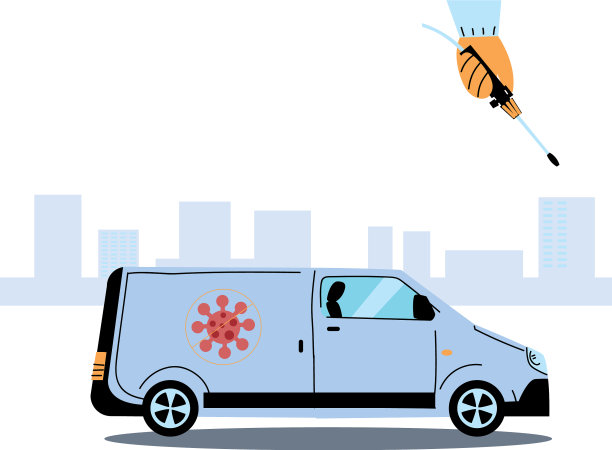 穿着防护服和消毒剂的人图片下载