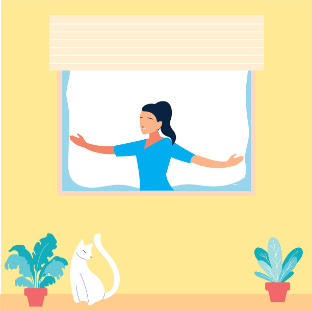 妇女在窗口做舞蹈练习在家里图片下载