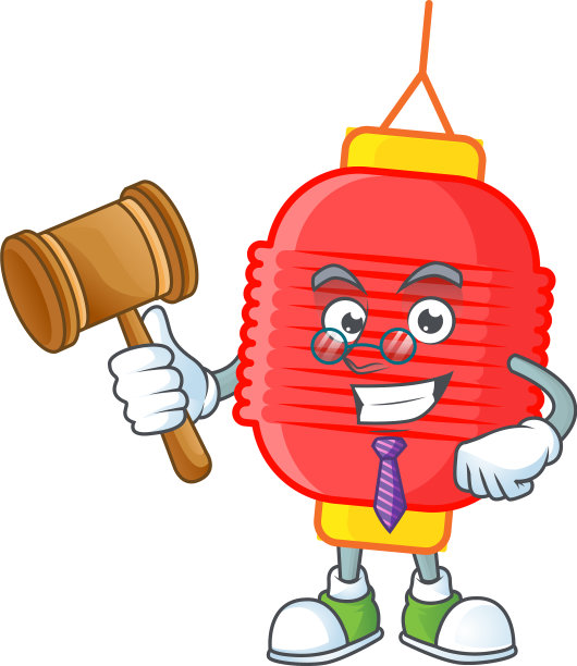 聪明的判断中国灯笼在吉祥物卡通图片下载