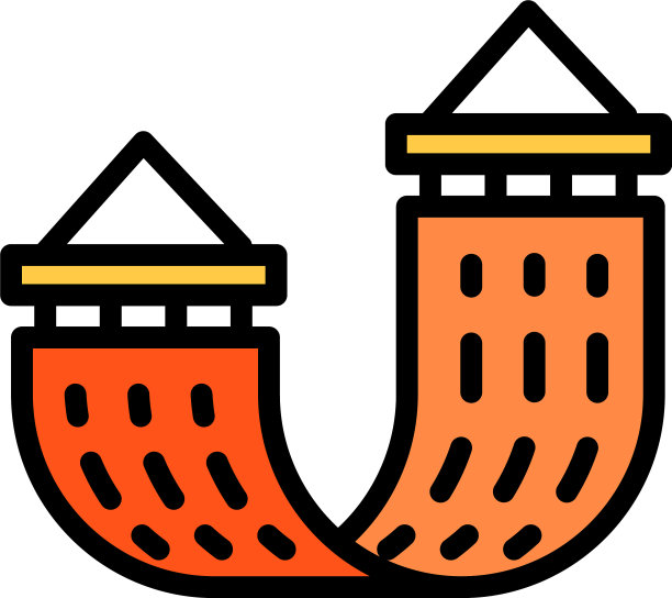 吊床图标轮廓风格图片下载